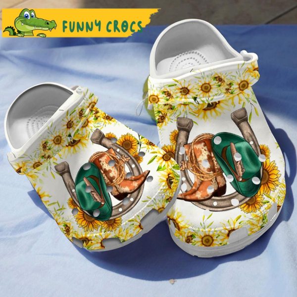 Western Boot Sunflower Gifts Crocs