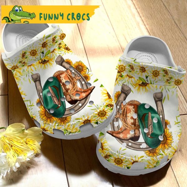 Western Boot Sunflower Gifts Crocs
