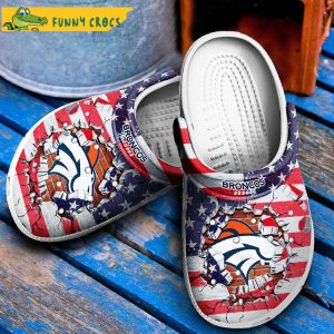 American Flag Denver Broncos Crocs Clogs