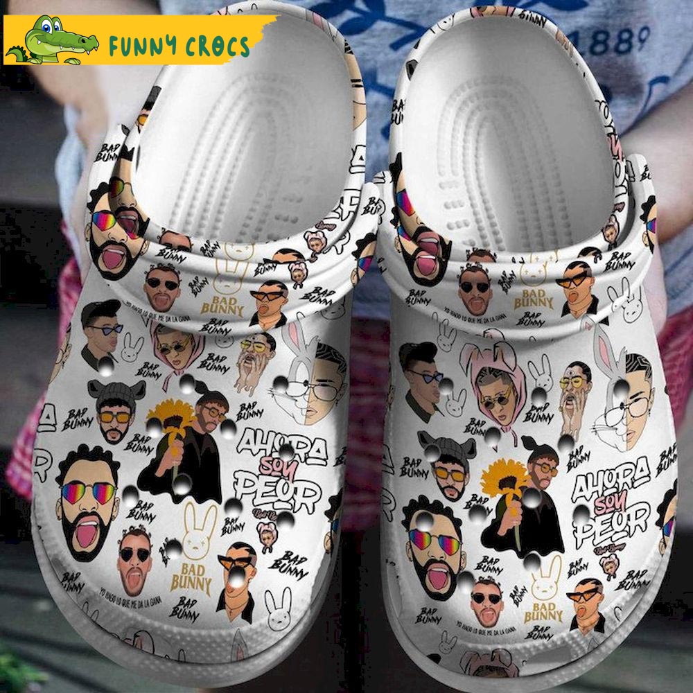 Bad Bunny Pattern Crocs Clog Shoes - Step into style with Funny Crocs