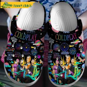Band ColdPlay Music Black Crocs Clog Shoes 1