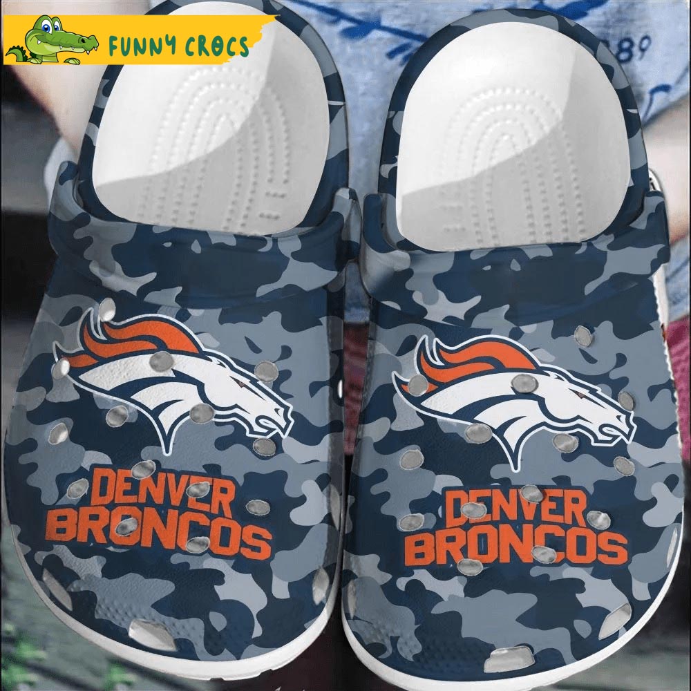 Camo Denver Broncos Crocs Slippers