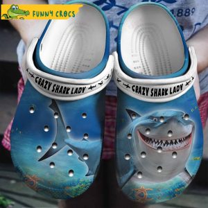 Crazy Shark Lady Funny Crocs