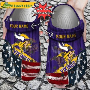 Custom America Flag Minnesota Vikings Crocs