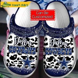 Custom Dallas Cowboys Leopard Pattern Crocs Clog Shoes