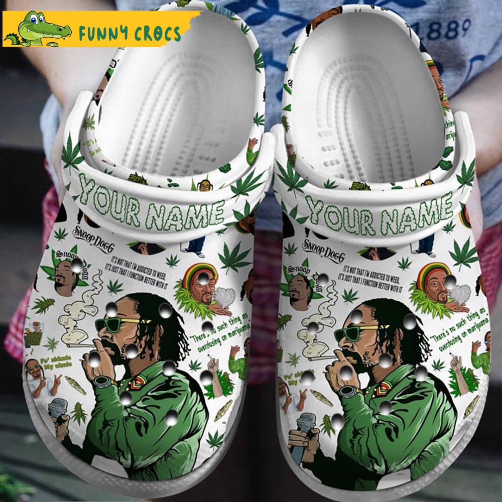 Custom Snoop Dogg Marijuana Cannabis Weed Crocs - Discover Comfort And ...