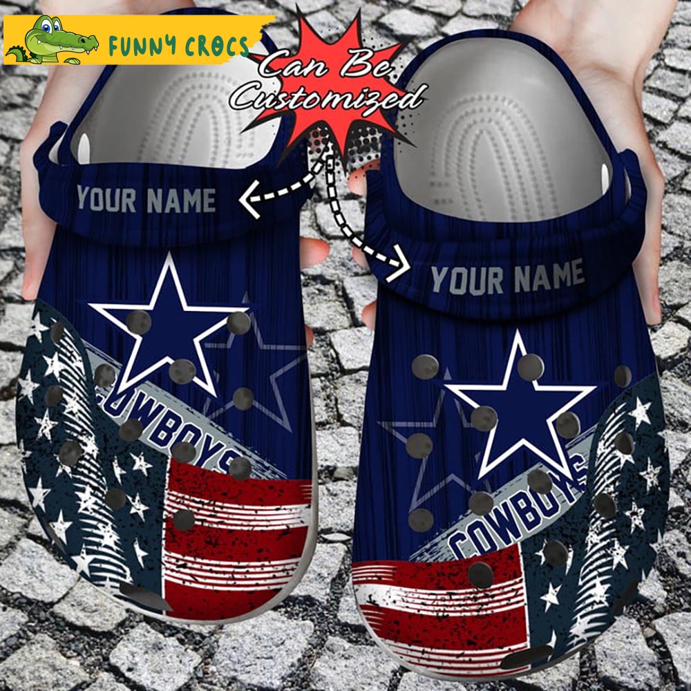 Custom Us Flag Dallas Cowboys New Crocs Clog Shoes