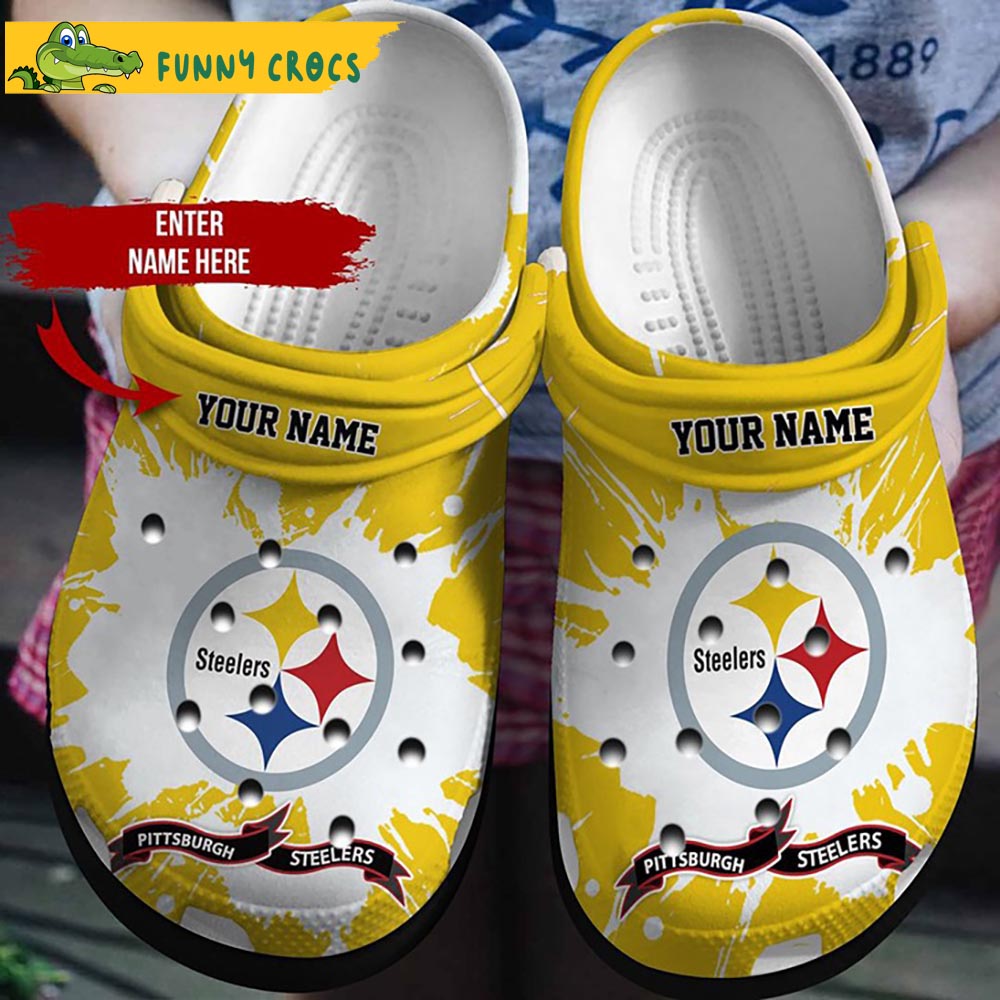 Customized Yellow Pittsburgh Steelers Crocs