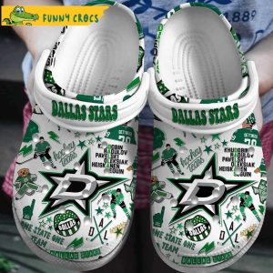 Dallas Stars White NHL Crocs Clog Shoes 1