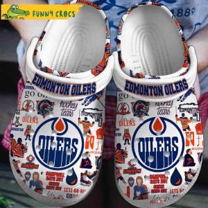 Edmonton Oilers NHL White Crocs Clog Shoes