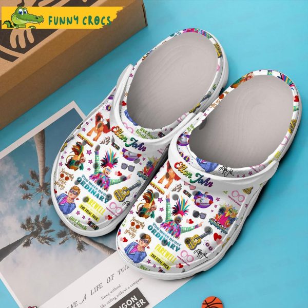 Elton Jonh Music Pattern Crocs Clog Shoes