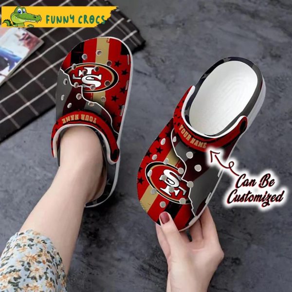Football Personalized American Flag Team SF 49Ers Crocs Slippers