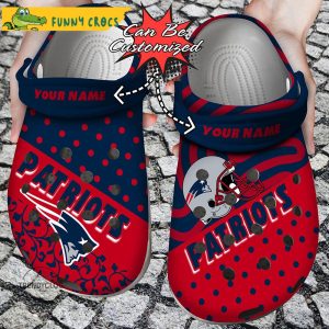 Football Personalized Polka Dots New England Patriots Crocs