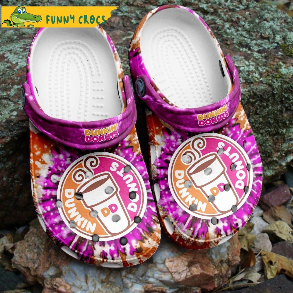 Funny Dunkin Donuts Tie Dye Crocs Clog Shoes