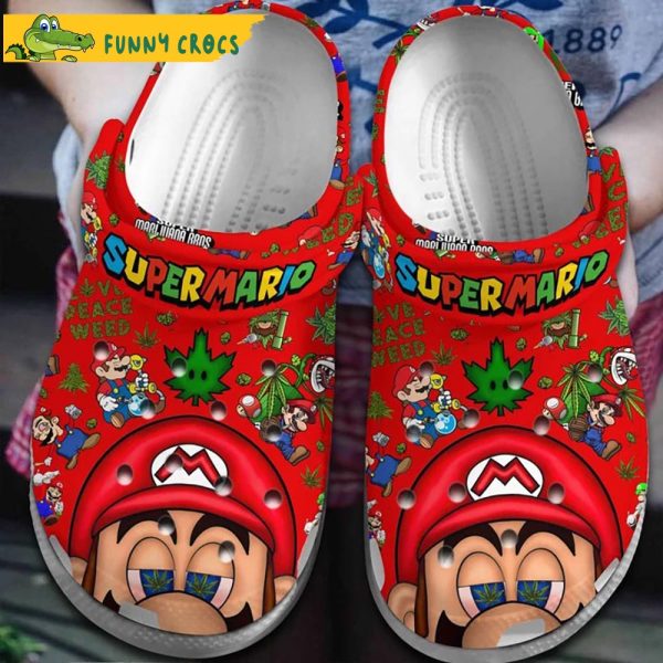Funny Super Mario 420 Weed Cannabis Marijuana Crocs Clog Shoes