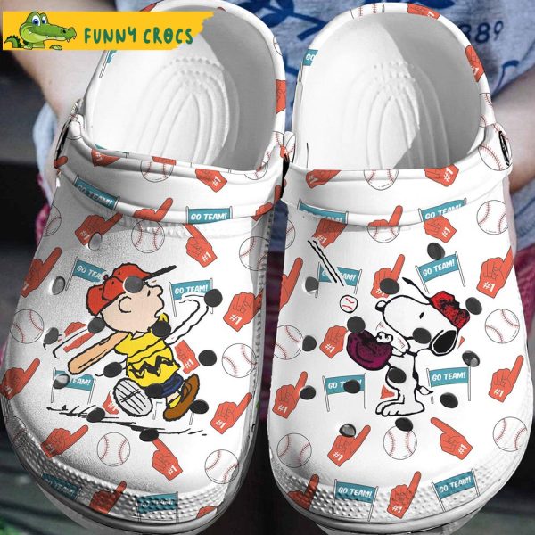 Go Team Baseball Snoopy And Peanuts Crocs Clog Shoes