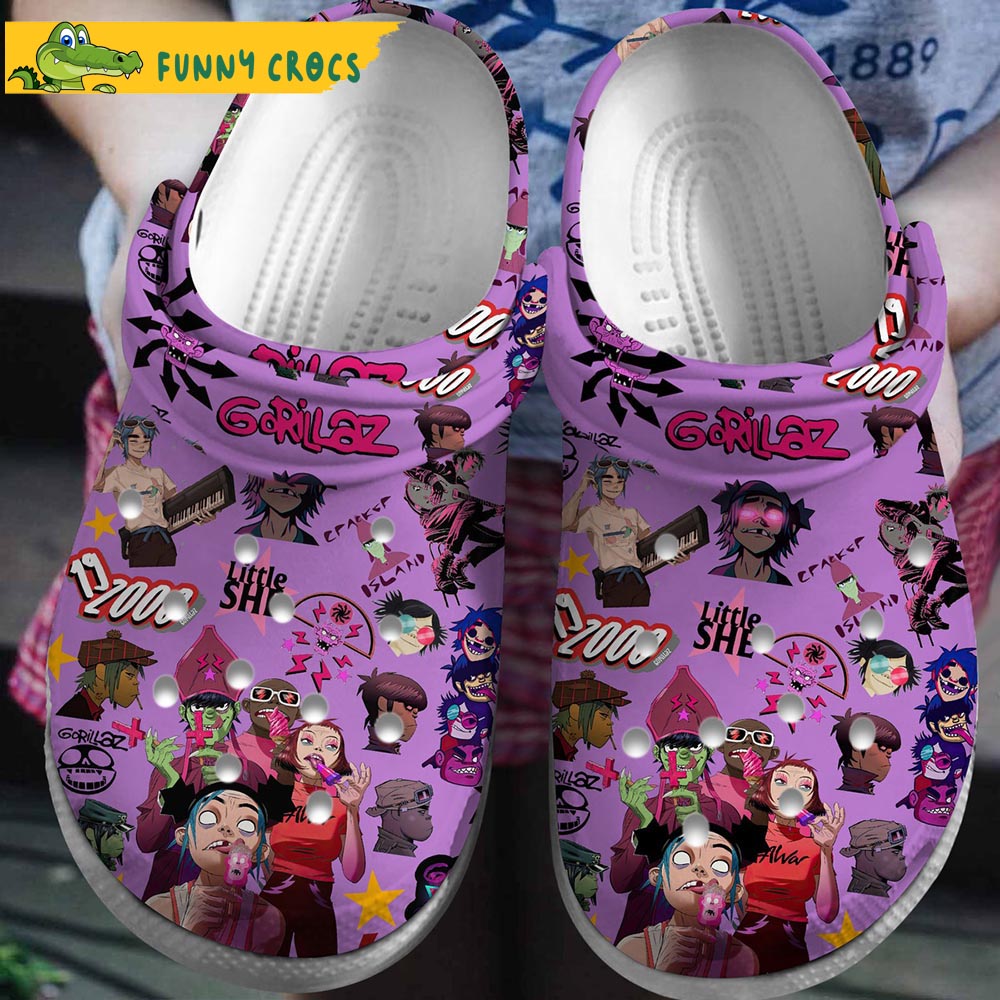 Gorillaz Music Purple Crocs Clog Shoes