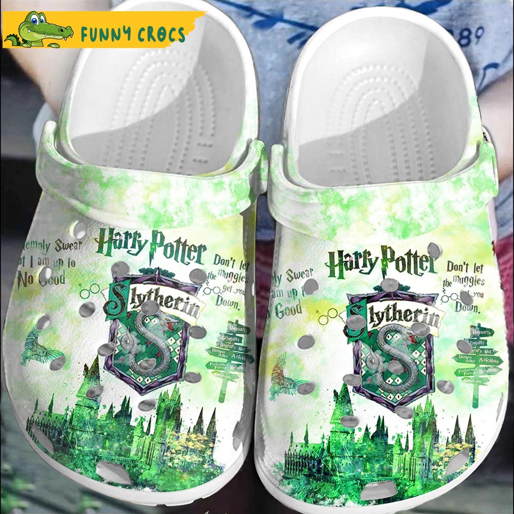 Green Slytherin Harry Potter Crocs Slippers
