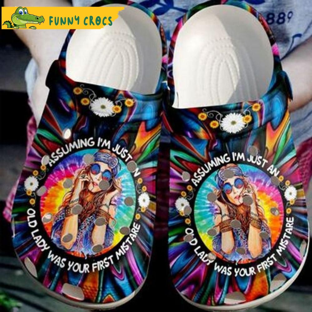 Hippie Girl Tie Dye Crocs Clog Shoes