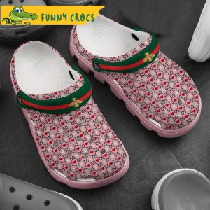 Honeybee Pink Gucci Crocs Clog Shoes