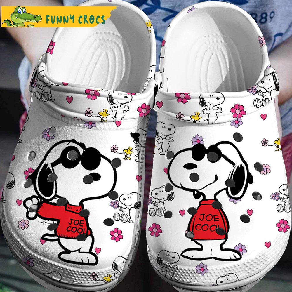 Joe Cool Snoopy Floral Crocs Slippers - Step into style with Funny Crocs
