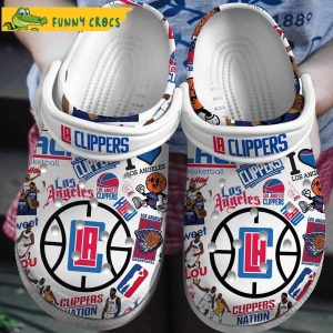 LA Clippers NBA White Crocs Clog Shoes