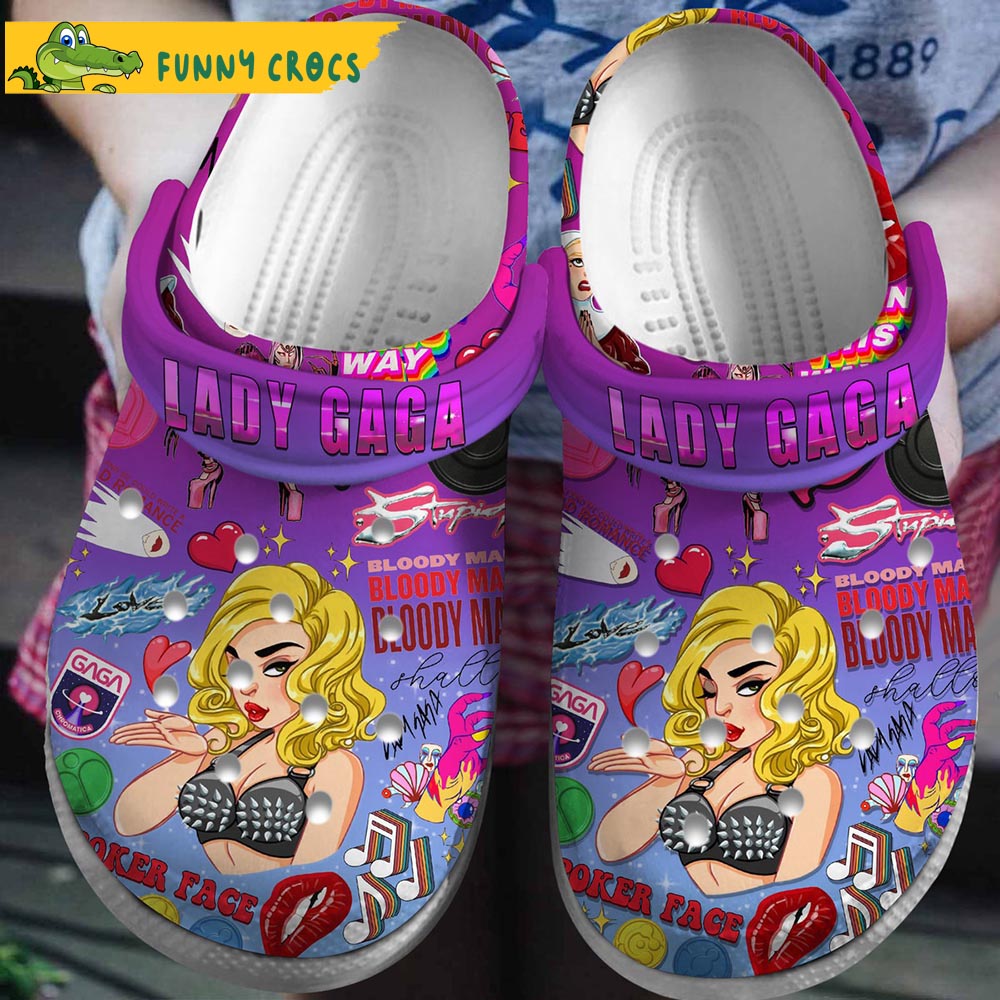 Singer Lady GaGa Music Crocs Clog Shoes