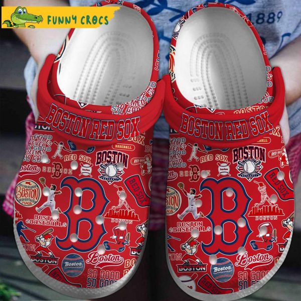 Logo Boston Red Sox MLB Red Crocs Clog Shoes