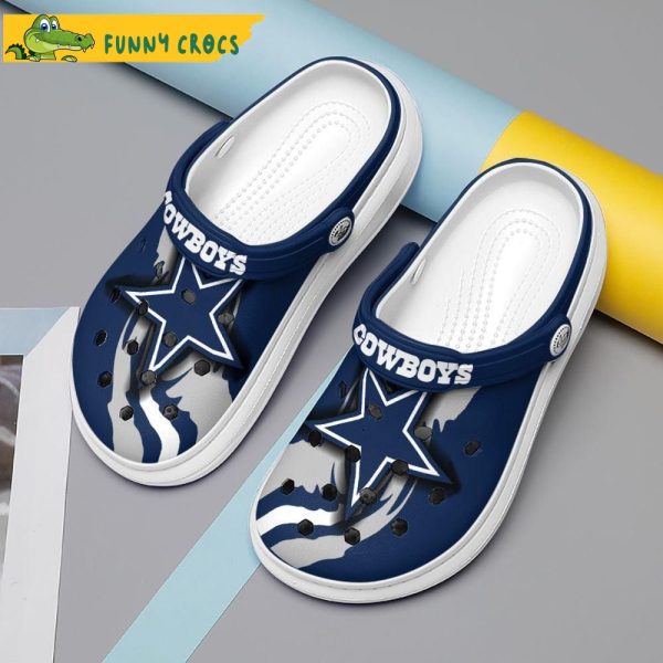 Logo Dallas Cowboys Blue Crocs Slippers