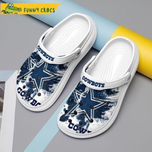 Logo Navy Star Dallas Cowboys White Crocs Clog Shoes