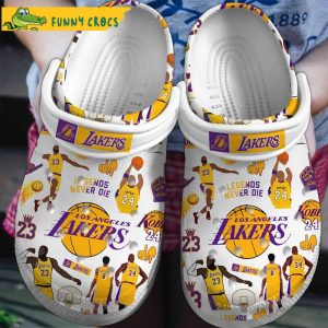 Los Angeles Lakers NBA White Crocs Clog Shoes
