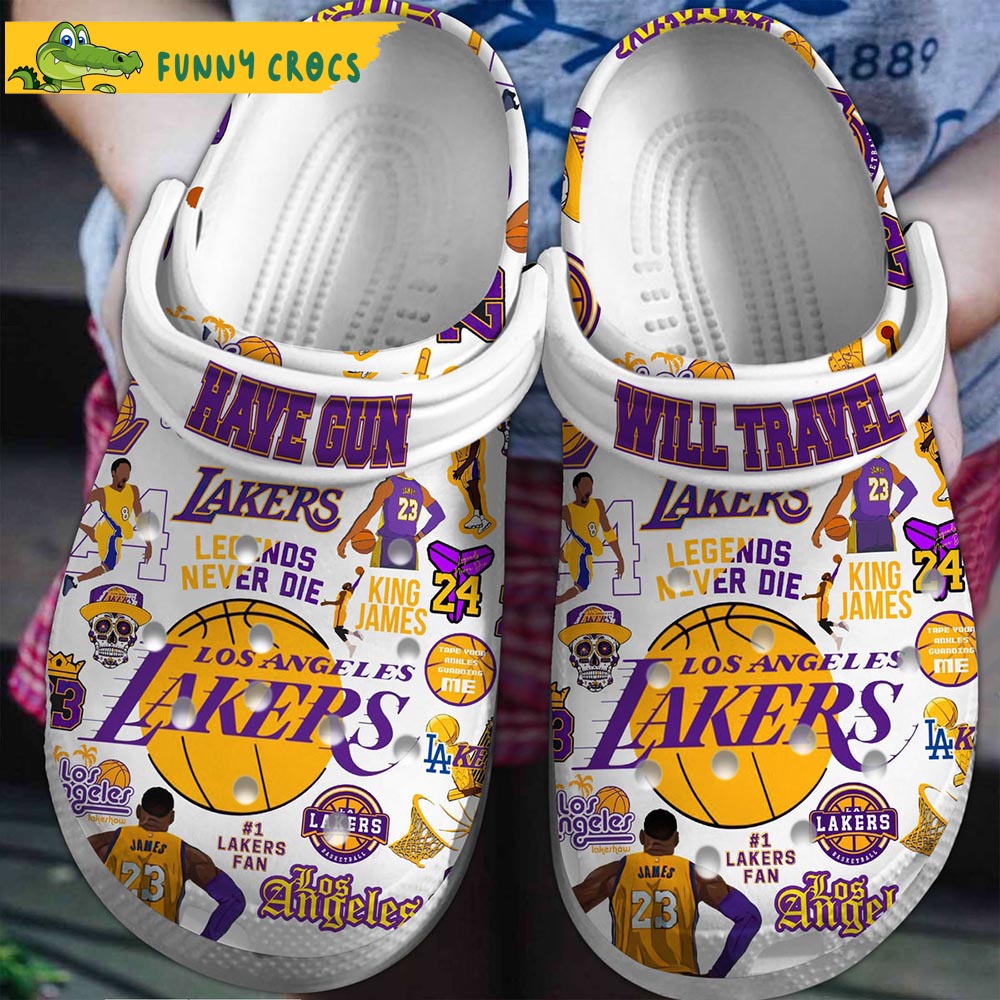 Los Angeles Lakers NBA White Crocs Slippers