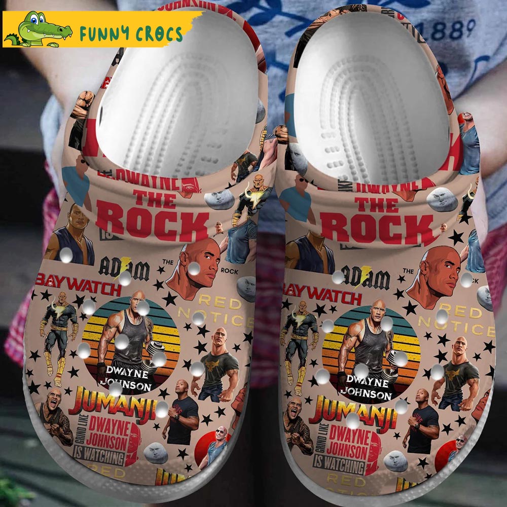 Movie Black Adam The Rock Crocs Clog Shoes