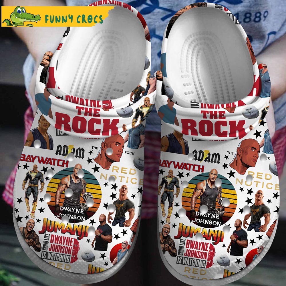 Movie Black Adam The Rock Crocs Slippers