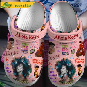 Music Alicia Keys Pink Crocs Clog Shoes 1