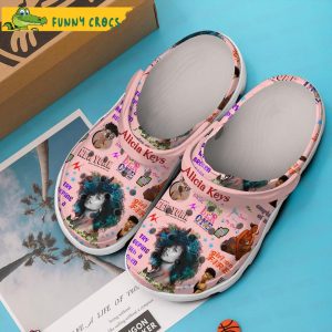 Music Alicia Keys Pink Crocs Clog Shoes 3