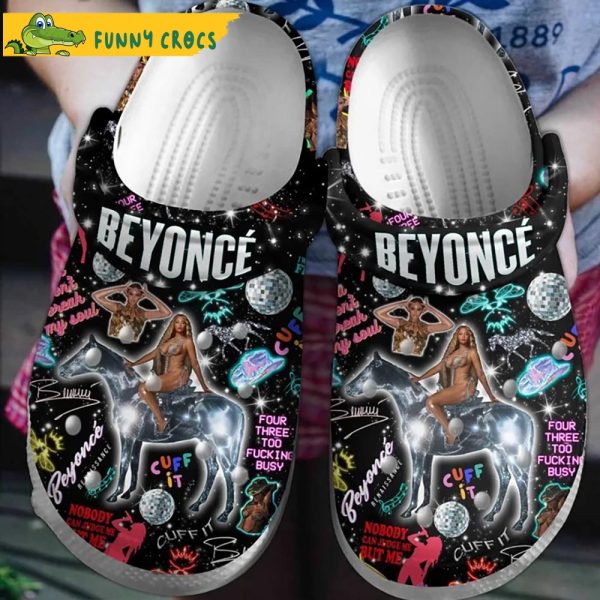 Music Pattern Beyonce Crocs Clog Shoes