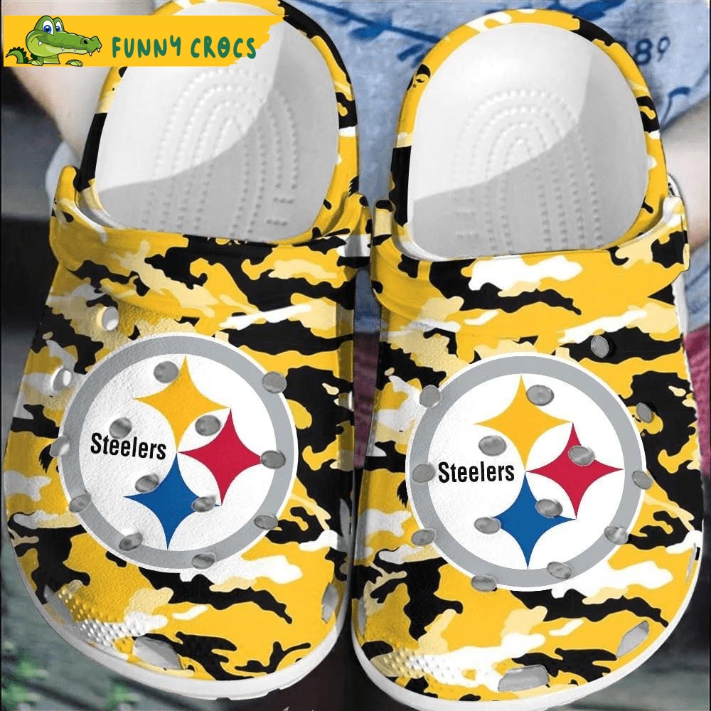 NFL Pittsburgh Steelers Camo Crocs Clog Shoes