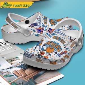New York Knicks NBA White Crocs Clog Shoes 2