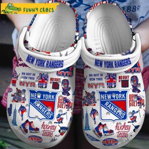 New York Rangers NHL Crocs Slippers 1