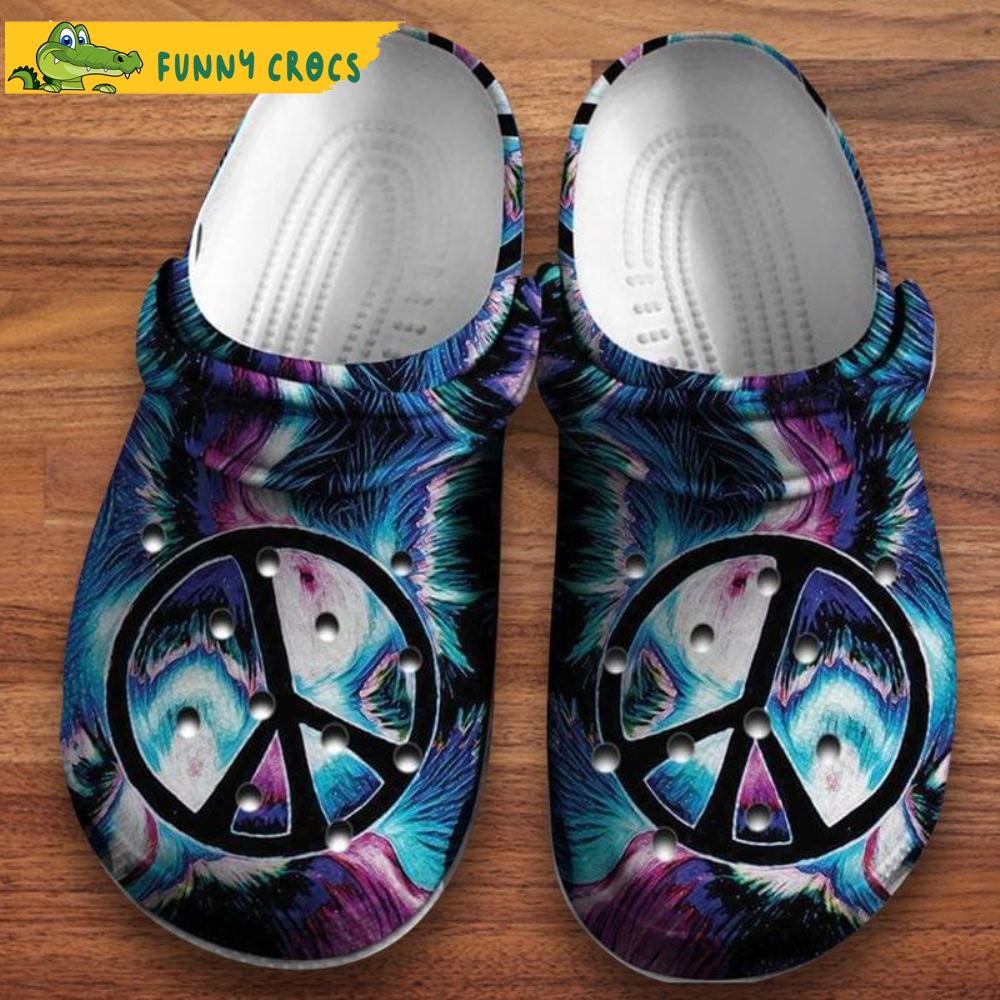 Peace Symbol Tie Dye Crocs Clog Shoes