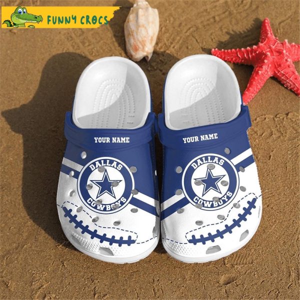 Personalized Blue White Dallas Cowboys Crocs