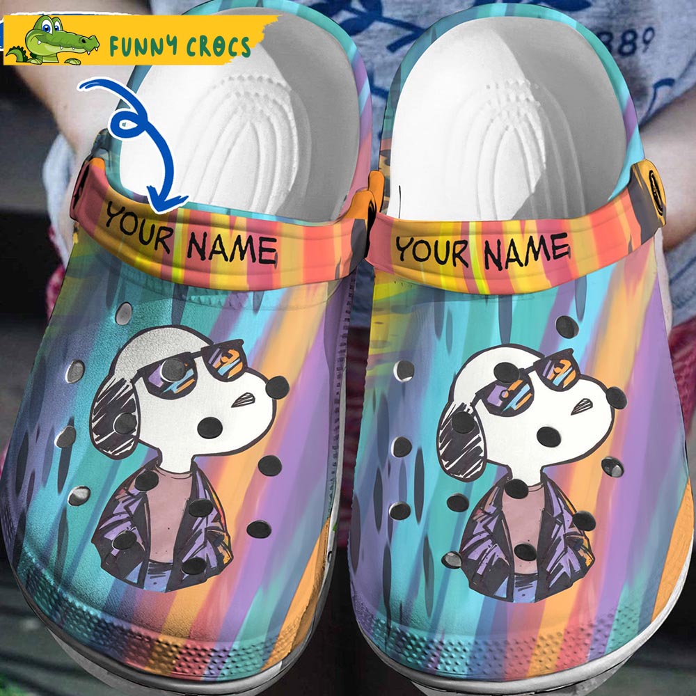 Personalized Cool Snoopy Wearing Glasses Crocs Clog Shoes