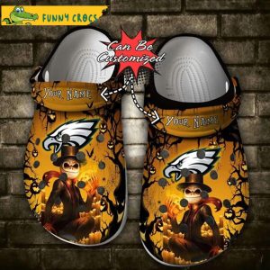 Personalized Philadelphia Eagles Halloween Light Nightmare Before Christmas Crocs Clogs