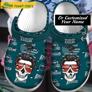 Personalized Philadelphia Eagles Skull Girl NFL Crocs