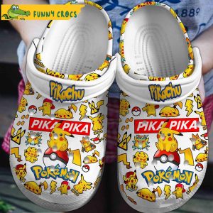 Pika Pika White Pikachu Crocs Slippers 1