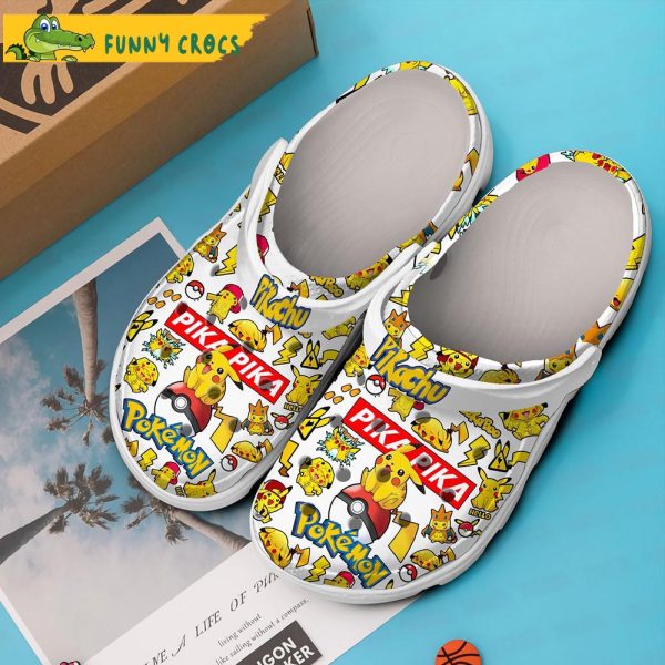 Pika Pika White Pikachu Crocs Slippers - Step into style with Funny Crocs