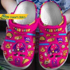 Pink Taco Bell Crocs Clogs Shoes