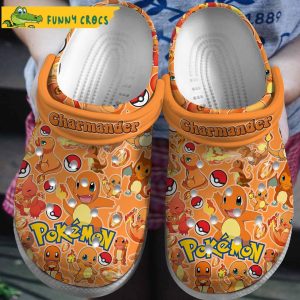 Pokemon Chamander Pattern Orange Crocs Clog Shoes