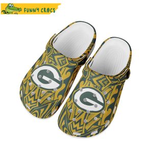 Polynesian Tribal Design Green Bay Packers Crocs